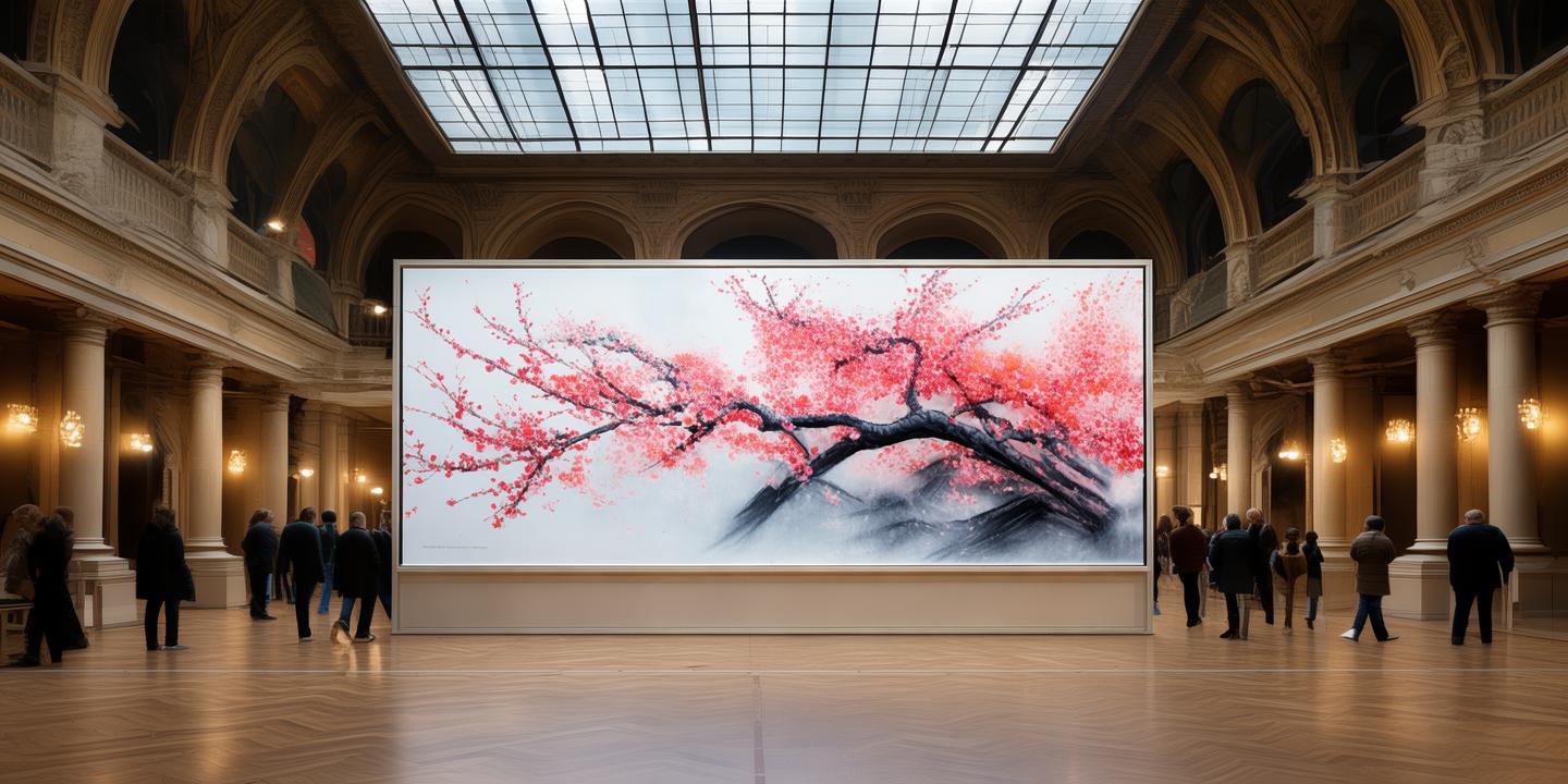彭玉麟梅花画作惊艳亮相卢浮宫,动态水墨装置点亮巴黎艺术周